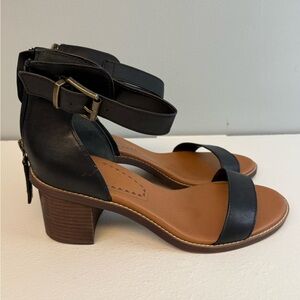 Zodiac Women's Ilsa Stud Block-Heel City Sandals, Black Leather Size 10